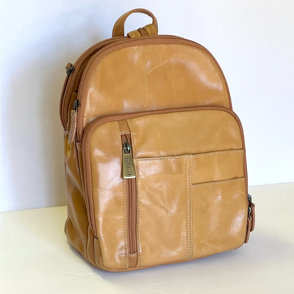 Arielle Tan Leather Travel Backpack